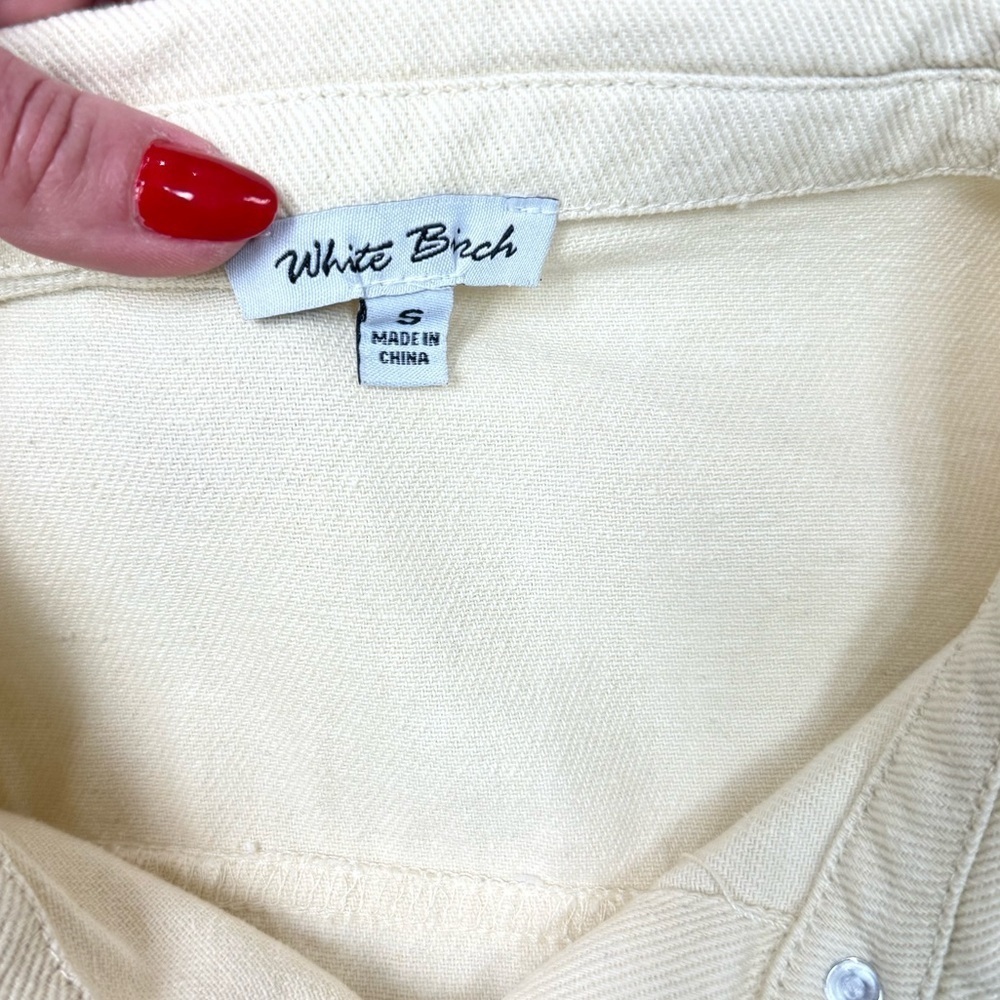 White Birch Cream Utility Romper Dress Size Small Casual Summer Denim Romper - Picture 3 of 11